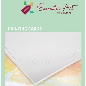 White encaustic painting cards format A3 - 10 pcs